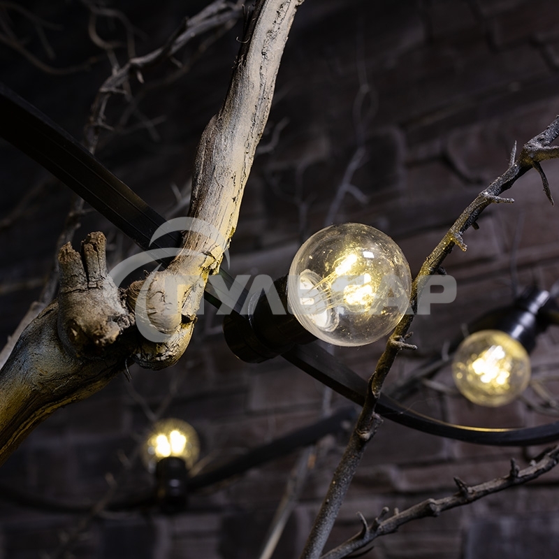 Гирлянда Neon-night LED Galaxy Bulb String 10м, черный каучук, 30 ламп*6 LED теплый белый, влагостойкая IP65