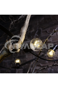 Гирлянда Neon-night LED Galaxy Bulb String 10м, черный каучук, 30 ламп*6 LED теплый белый, влагостойкая IP65
