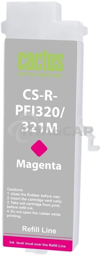 Картридж струйный Cactus CS-R-PFI320M-CHIP PFI-320M пурпурный (260мл) для Canon imagePROGRAF TM-200/200MFP/205/300/300MFP/305/250/255/350/355 с чипом
