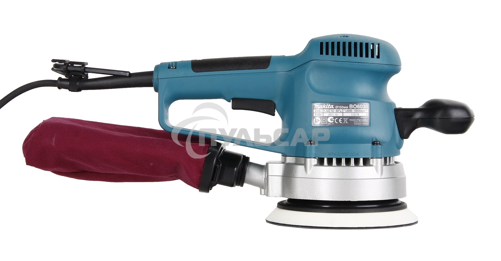 Шлифовальная машина Makita BO6030 ЭШМ,310Вт,ф150мм,4000-10000об\м,ампл-3мм,2.3кг,кор,п\сборник 