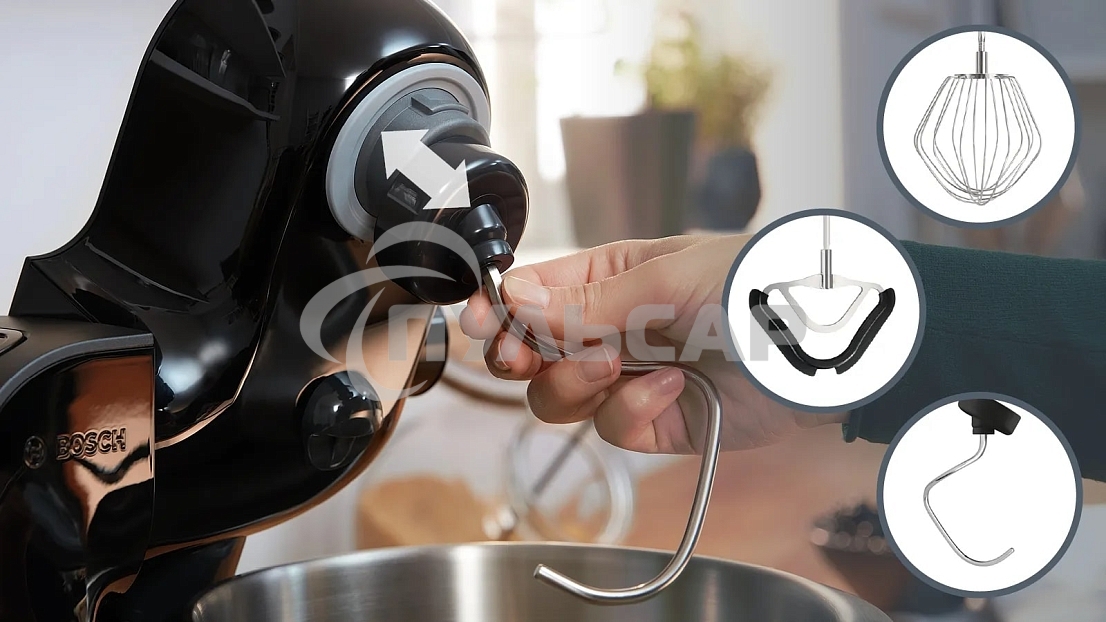 Кухонный комбайн Bosch 1000 Вт, черный