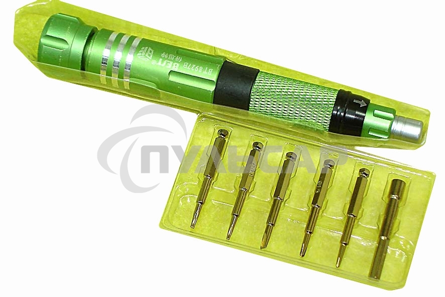 Отвертка со сменными насадками Best BST-8927B зеленая