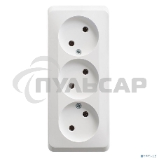 Розетка 3-м ОП Этюд 16А IP20 без заземл. без защ. шторок белый  SchE PA16-009B