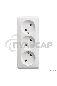 Розетка 3-м ОП Этюд 16А IP20 без заземл. без защ. шторок белый  SchE PA16-009B
