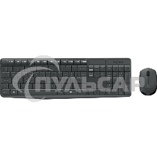 Комплект клавиатура + мышь Logitech MK235 клав:черный мышь:черный USB беспроводная