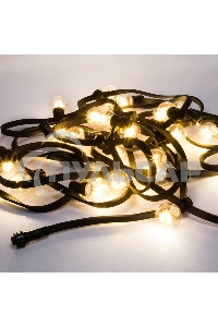 Гирлянда Neon-night LED Galaxy Bulb String 10м, черный каучук, 30 ламп*6 LED теплый белый, влагостойкая IP65