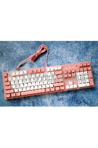 Клавиатура проводная A4Tech Bloody B800 Dual Color USB розовый/белый