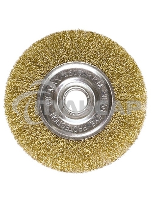 Щетка Matrix для УШМ, 200 мм, посадка 22,2 мм, плоская, латунированная витая проволока