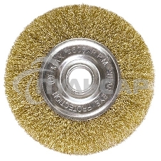 Щетка Matrix для УШМ, 200 мм, посадка 22,2 мм, плоская, латунированная витая проволока Щетка Matrix для УШМ, 200 мм, посадка 22,2 мм, плоская, латунированная витая проволока