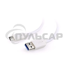 Кабель USB Cablexpert CCP-USB3-AMCM-1M-W, USB3.0 AM/USB Type-C, 1м, белый, пакет