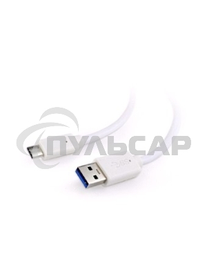 Кабель USB Cablexpert CCP-USB3-AMCM-1M-W, USB3.0 AM/USB Type-C, 1м, белый, пакет
