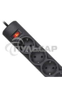 Сетевой фильтр Defender DFS 151 1.8 m, 6 розеток, черный