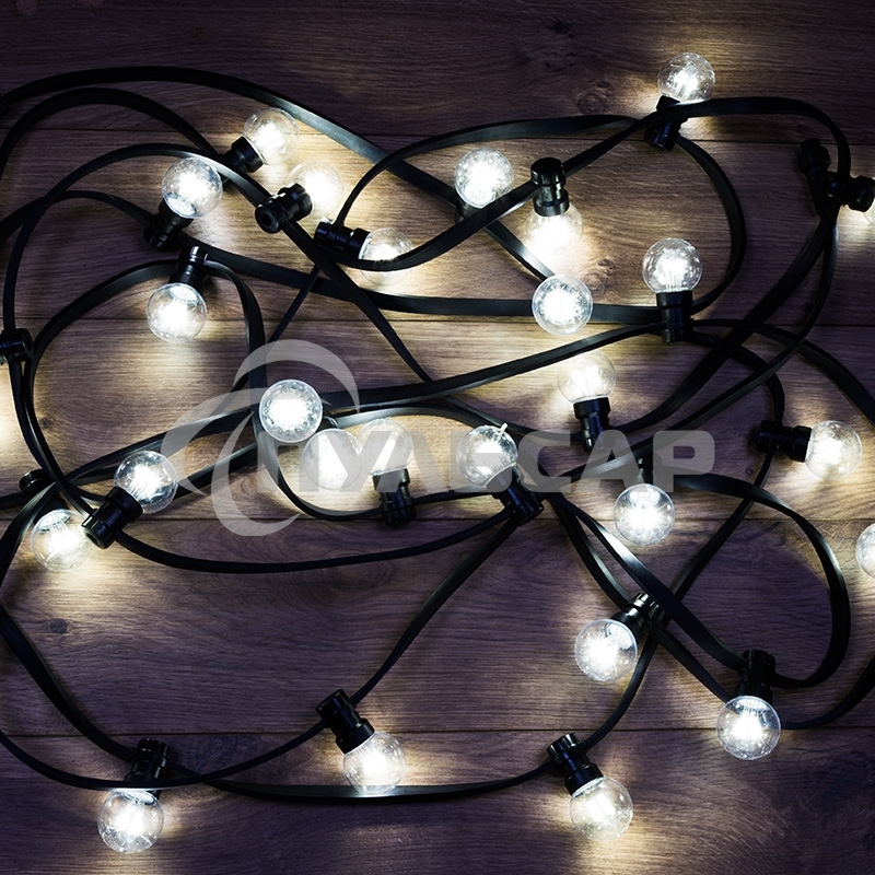 Гирлянда Neon-night LED Galaxy Bulb String 10м, черный каучук, 30 ламп*6 LED белый, влагостойкая IP65