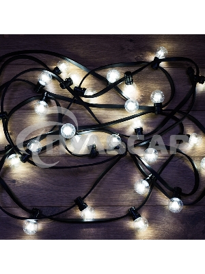 Гирлянда Neon-night LED Galaxy Bulb String 10м, черный каучук, 30 ламп*6 LED белый, влагостойкая IP65
