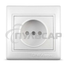 Розетка 1-м СП Севиль 16А IP20 защ. шторки без заземл. бел. Universal С0047