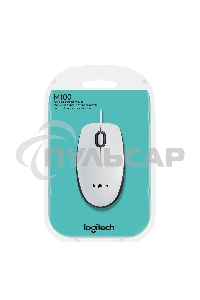 Мышь проводная Logitech M100 белый, 1000 dpi, USB, кнопки - 3