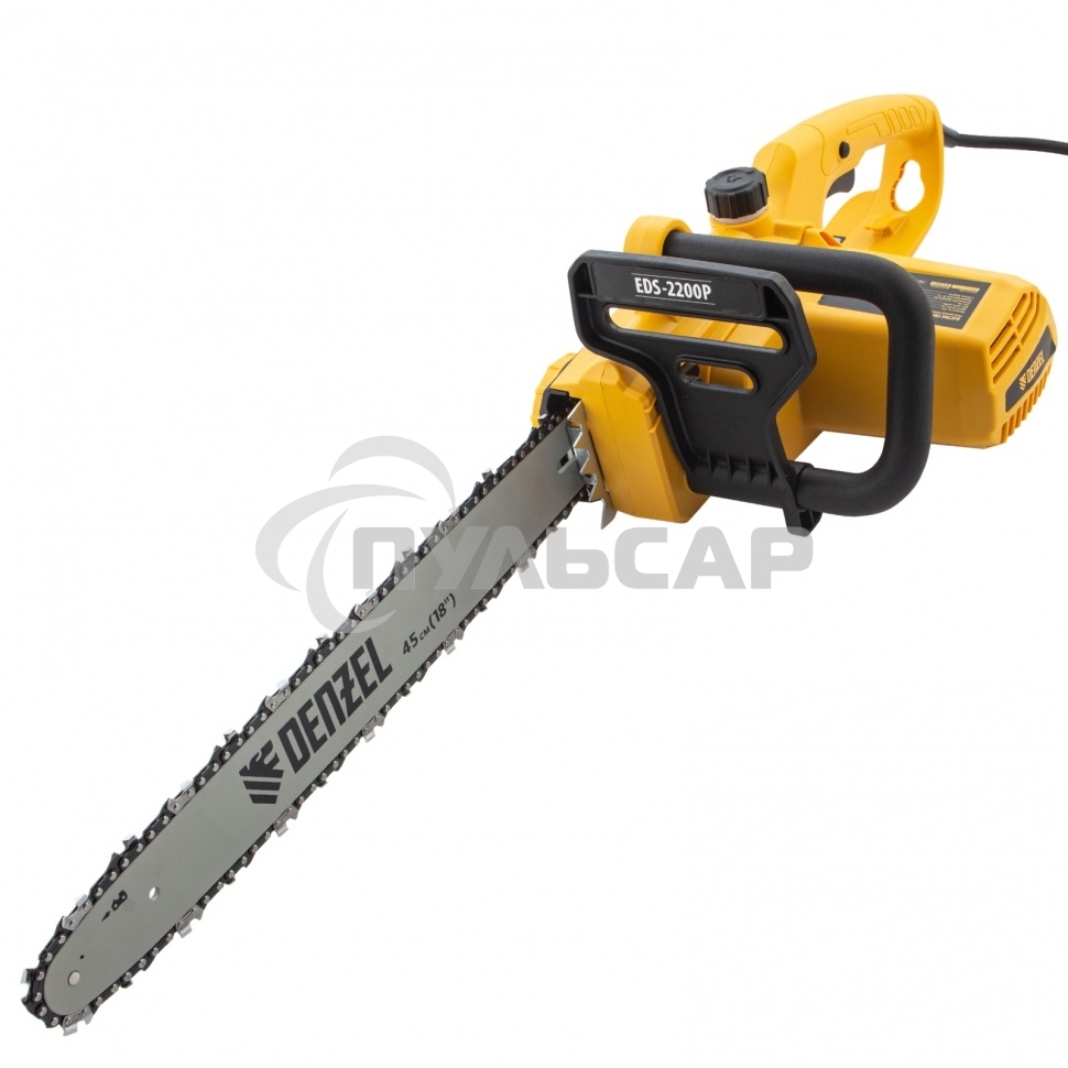 Пила цепная электрическая EDS-2200P, 2,2кВт,поперечная,шина 45см,шаг 3/8, паз 1,3мм, 63зв Denzel