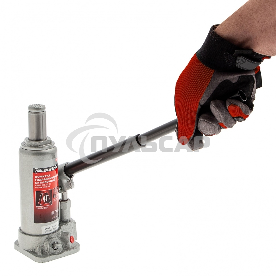 Домкрат Matrix гидравлический бутылочный 4 т h подъема 194–372мм в пласт. кейсе master