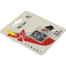 Флеш карта Netac P500 ECO 32Gb MicroSDHC C10 up to 80Mb/s, retail pack with SD Adapter