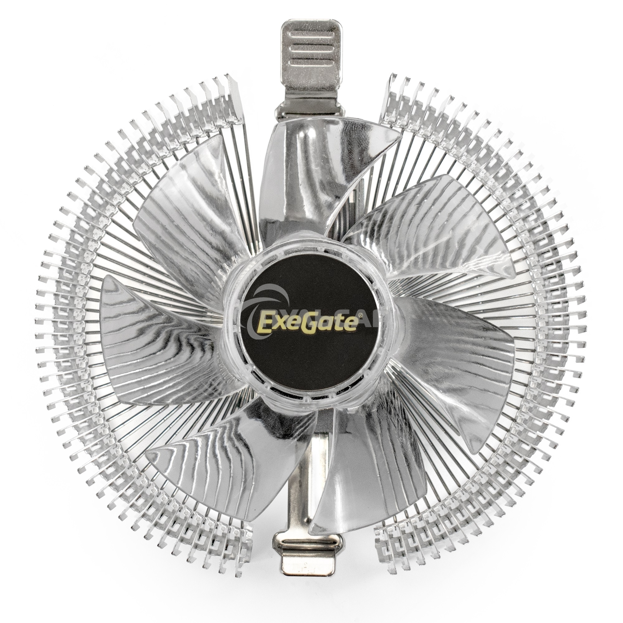 Кулер для процессора ExeGate Wizard EE91-PWM.BLUE серебристый, 90 мм, алюминий, 2400 об/мин, 24 дБ, 4 pin, 75 Вт, 50 мм