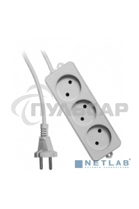 Удлинитель Гарнизон EL-NL3-W-2, 3 розетки допустимый ток 10А, длина 2м.