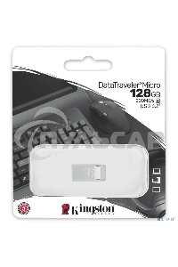 Флешка USB Kingston 128 Gb DataTraveler Micro DTMC3G2/128 Gb USB 3.0 серебристый