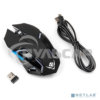 Мышь беспроводная Nakatomi MROG-20UR черный, 2400 dpi, радиоканал, USB, кнопки - 6