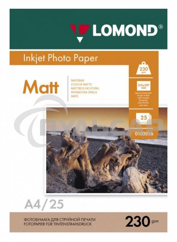 Фотобумага Lomond 0102050 A4/230г/м2/25л./белый матовое для струйной печати