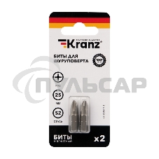 Бита для шуруповерта KRANZ PH2х25 мм (2 шт./уп.)