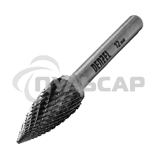 Борфреза по металлу твердосплавная, параболическая заостренная, тип-G, 12 мм Denzel