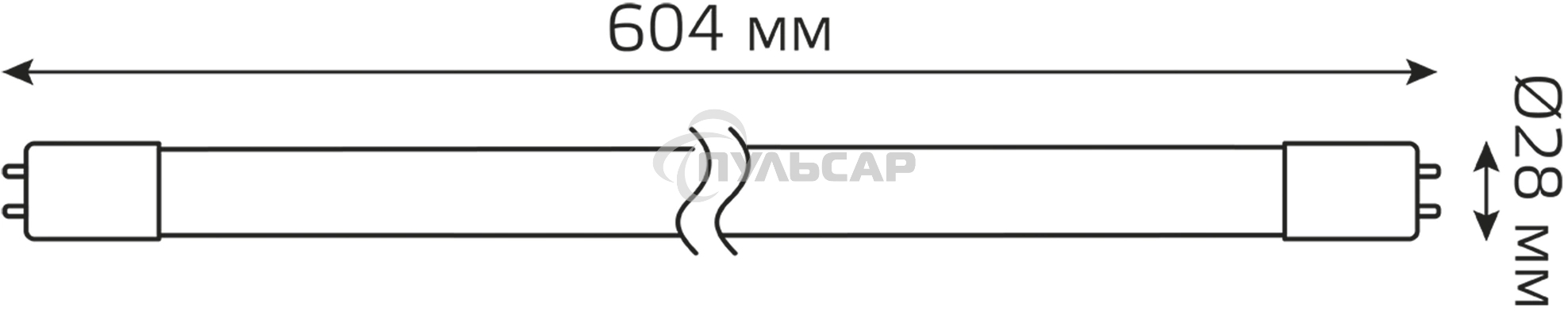 Лампа светодиодная Gauss Elementary T8 10Вт 4000К G13 780лм 600мм стекло поворотная