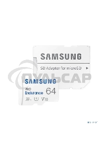 Флеш карта microSDXC 64Gb Samsung PRO Endurance (для видеорегистратора) Class 10, UHS-I, W 30 МБ/с, R 100 МБ/с, <MB-MJ64KA/APC> адаптер на SD
