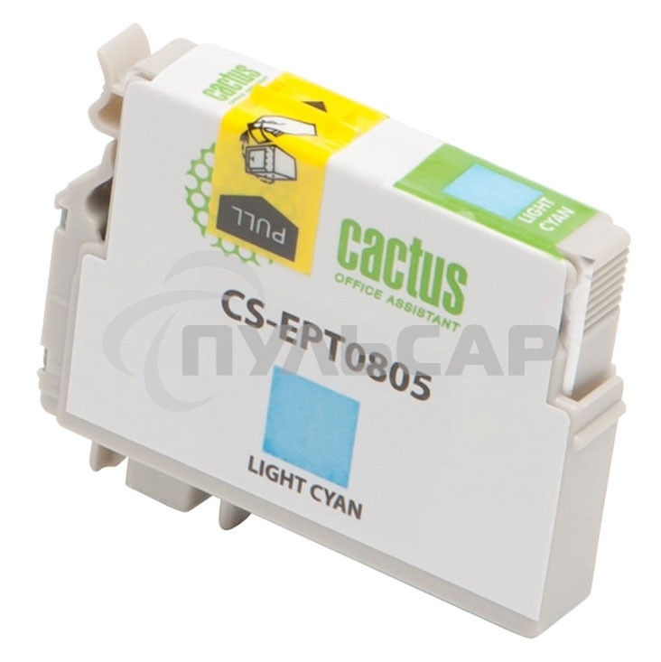 Картридж струйный Cactus CS-EPT0805 светло-голубой (11,4 мл) для Epson Stylus Photo P50/PX650/PX660/PX700/PX700W/PX710/PX710W/PX720/PX720WD/PX800/PX800FW/PX810/PX810FW/PX820/PX820FWD/R265/R285/R360/RX560/RX585/RX685