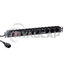 Блок розеток горизонтальный ExeGate ServerPro PDU-19H806 Al-8S-C14-3-SW, 19