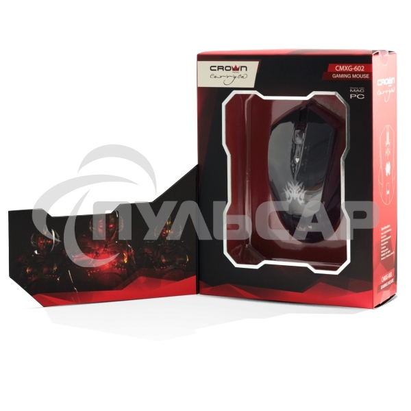 Мышь проводная Crown Gaming CMXG-602 черный, 2200 dpi, USB, кнопки - 6