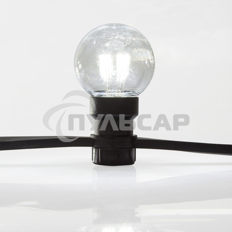 Гирлянда Neon-night LED Galaxy Bulb String 10м, черный каучук, 30 ламп*6 LED белый, влагостойкая IP65