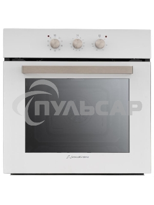 Встраиваемая электрическая духовка Schaub Lorenz 59.5х59.5x61 см, 58л, 9 режимов работы, механические переключатели, механический таймер, белая эмаль/ручки цвета нержавеющая сталь