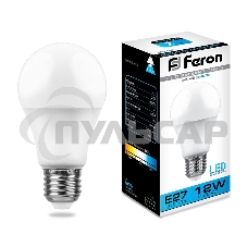 Лампа светодиодная Feron LB-93 12W 230V E27 6400K A60
