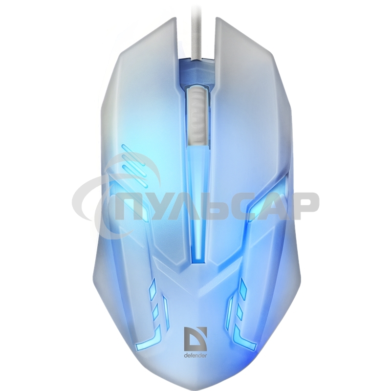 Мышь проводная Defender Cyber MB-560L белый, 1200 dpi, USB, кнопки - 3