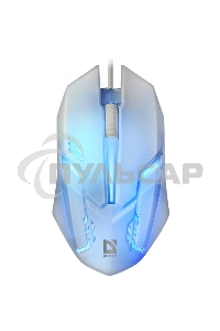 Мышь проводная Defender Cyber MB-560L белый, 1200 dpi, USB, кнопки - 3