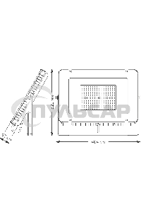 Прожектор светодиодный Gauss 613100150150Вт IP65 6500к черный 1/4