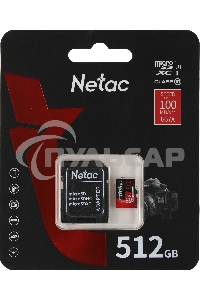 Карта MicroSD card Netac P500 Extreme Pro 512Gb, retail version w/SD adapter
