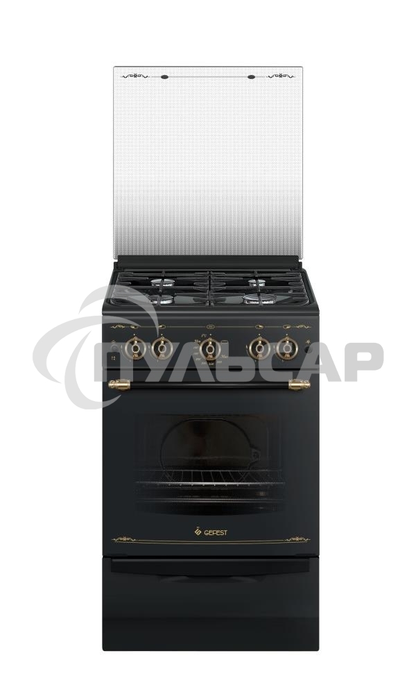 Плита газовая Gefest ПГ 5100-02 0187 черный, конфорок 4 шт, духовка 52 л, 50 см x 85 см x 58.5 см
