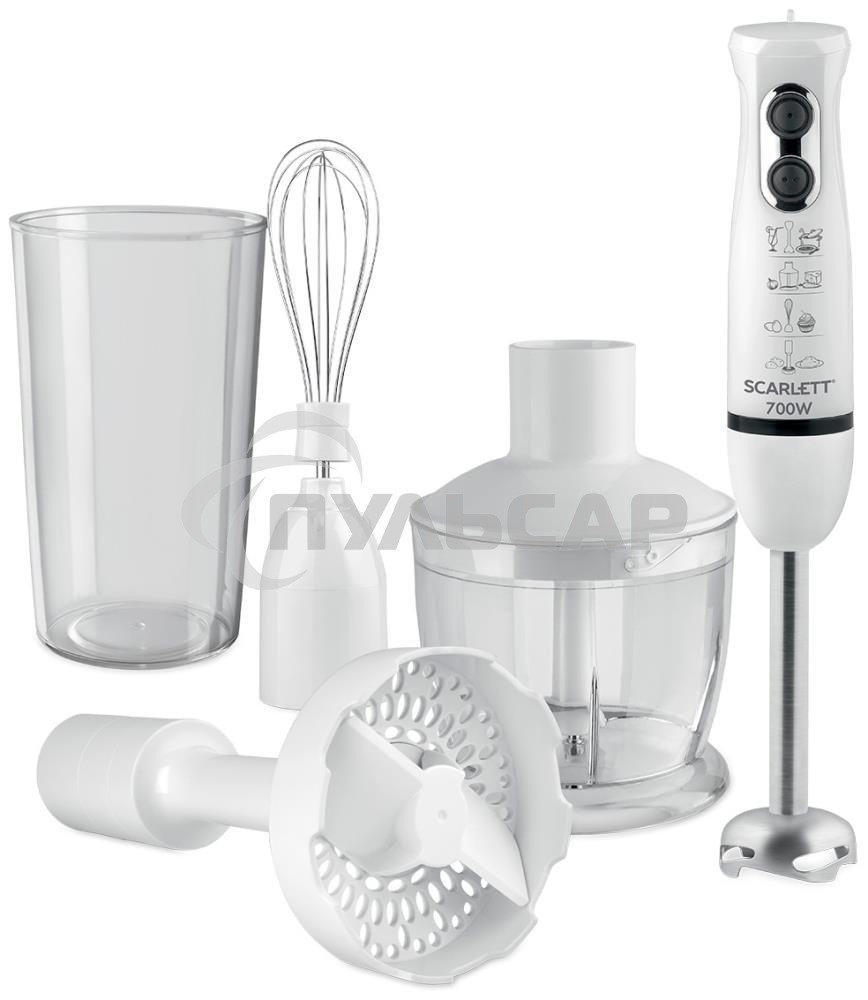 Блендер Scarlett SC-HB42M33 белый Максимальная мощность 700 Вт, 4 в 1