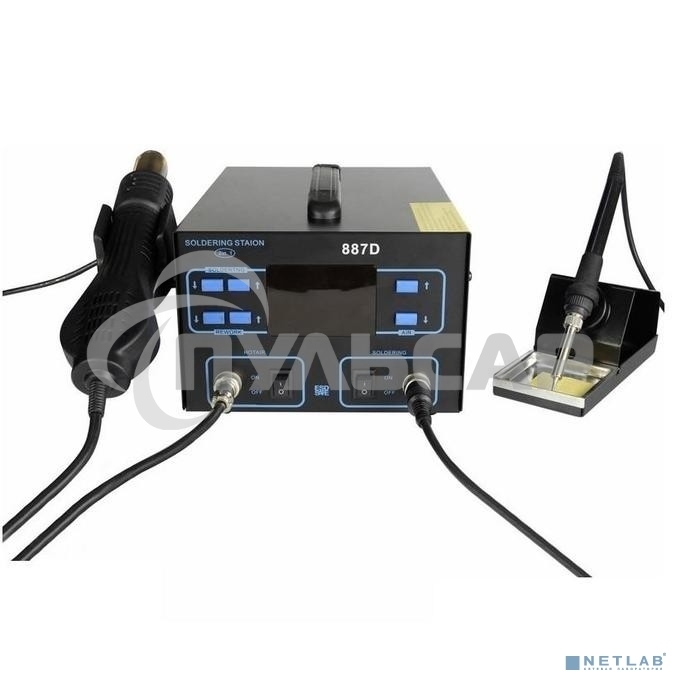 Паяльная станция Rexant, 2 в 1: паяльник+термофен, с ЖК дисплеем, 100-480 °С