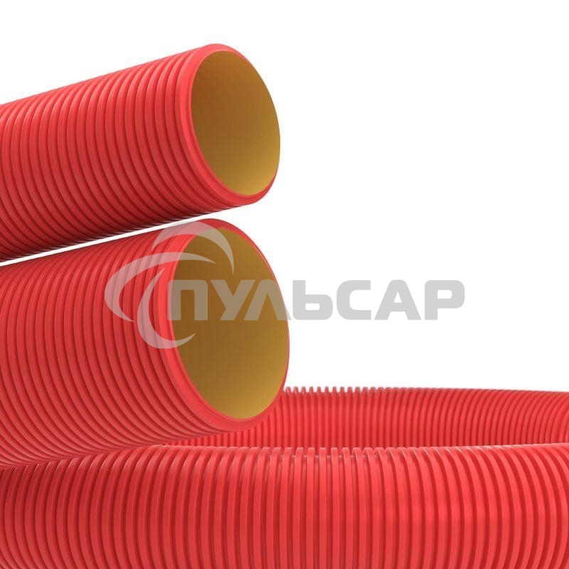 Труба гофро двустен. ПНД d110 с протяж. красн. (уп.50м) ДКС 121911