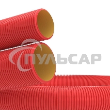 Труба гофро двустен. ПНД d110 с протяж. красн. (уп.50м) ДКС 121911 Труба гофро двустен. ПНД d110 с протяж. красн. (уп.50м) ДКС 121911