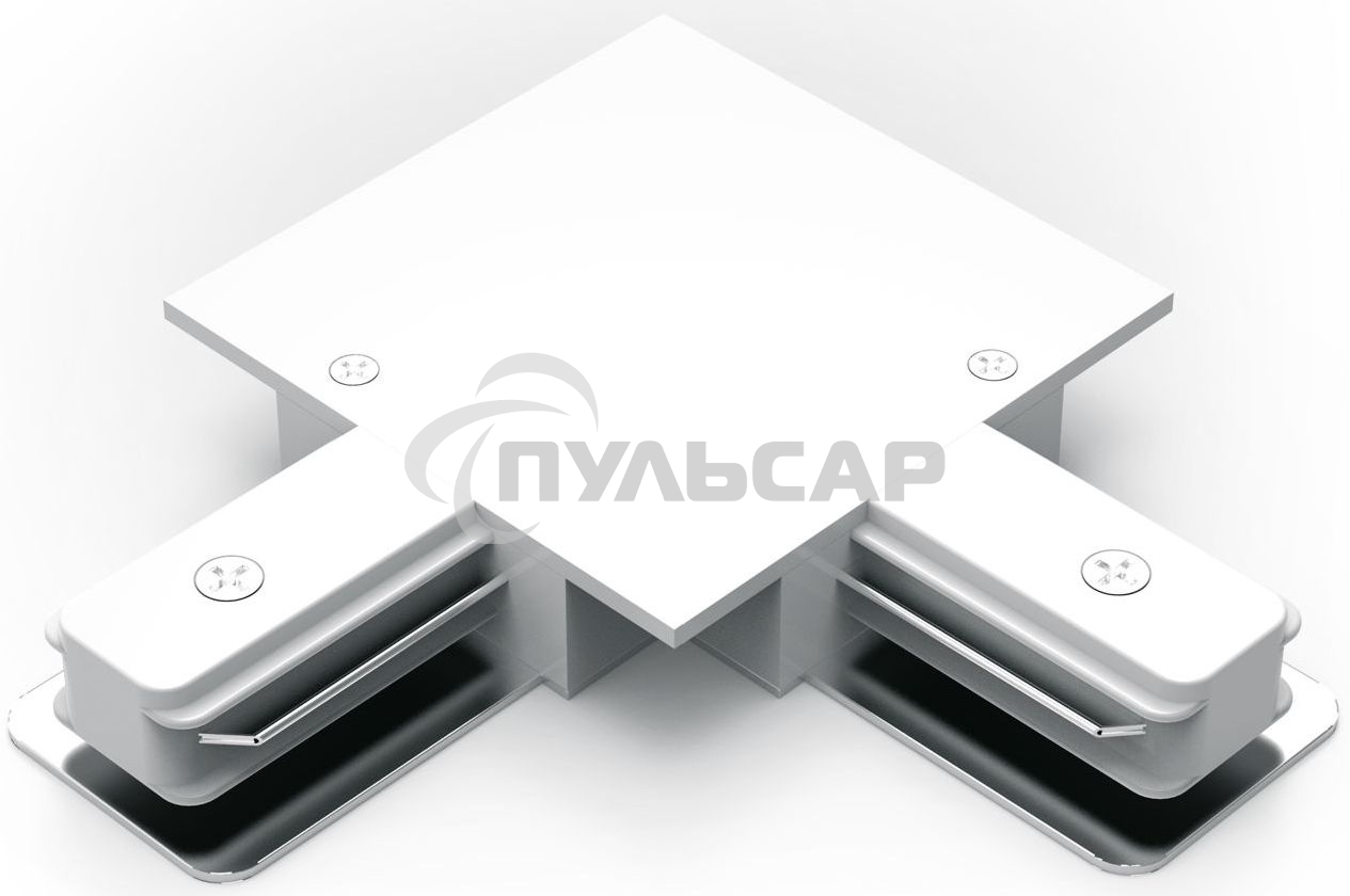 Коннектор для встраиваемых трековых шинопроводов Gauss угловой (L) белый