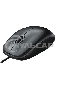 Мышь проводная Logitech B100 черный, 1000 dpi, USB, кнопки - 3