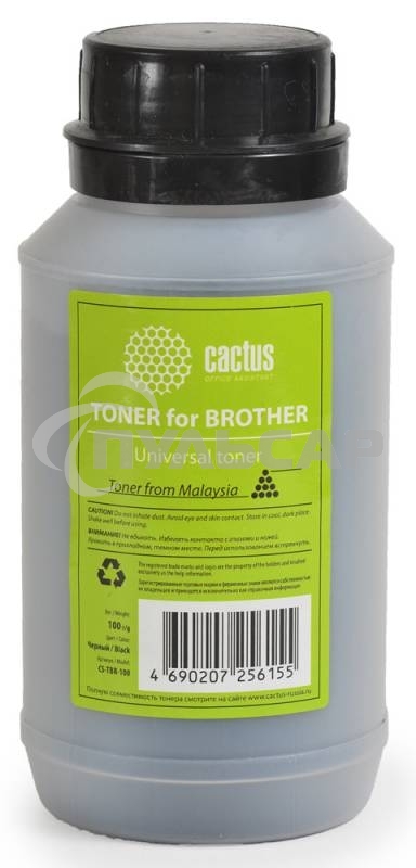 Тонер Cactus CS-TbR-100 черный (флакон 100гр) Universal toner для Brother